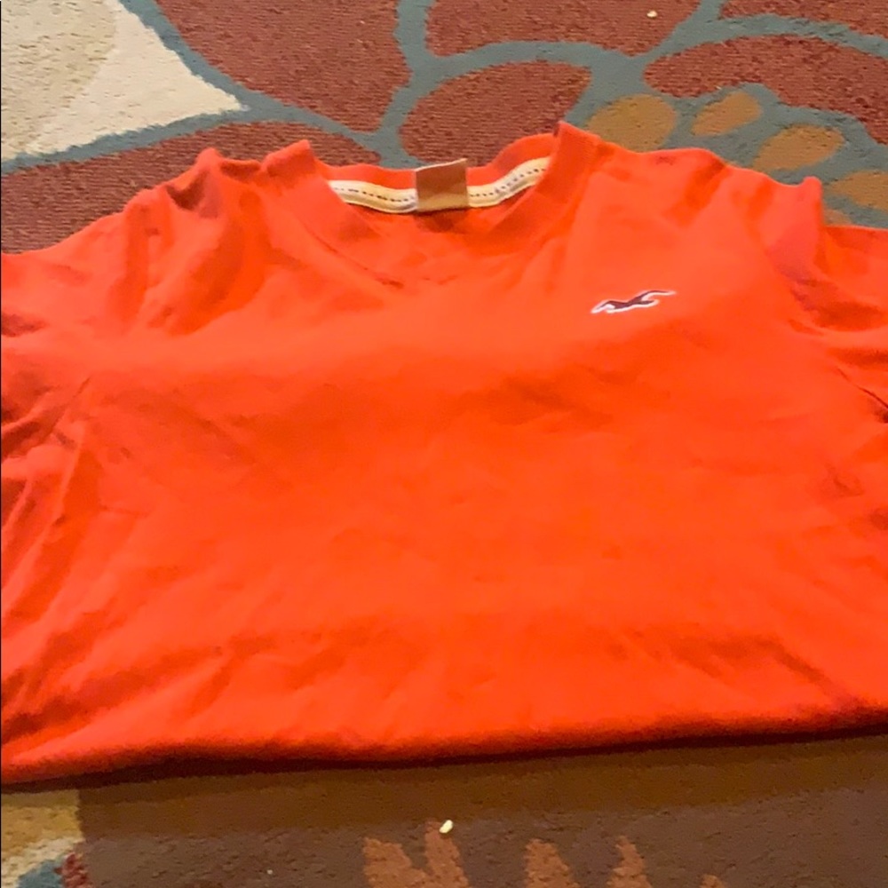Size Small orange v neck Hollister shirt